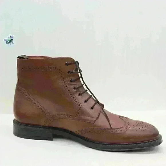 Stafford Men's Brown Leather Brogue Wingtip Chukka Lace Up Size US 12 M - Picture 3 of 11